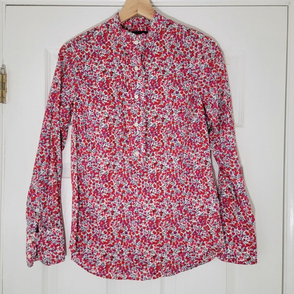 J.Crew Womens NWOT 00 Cotton poplin perfect shirt in Liberty® Wiltshire print‎